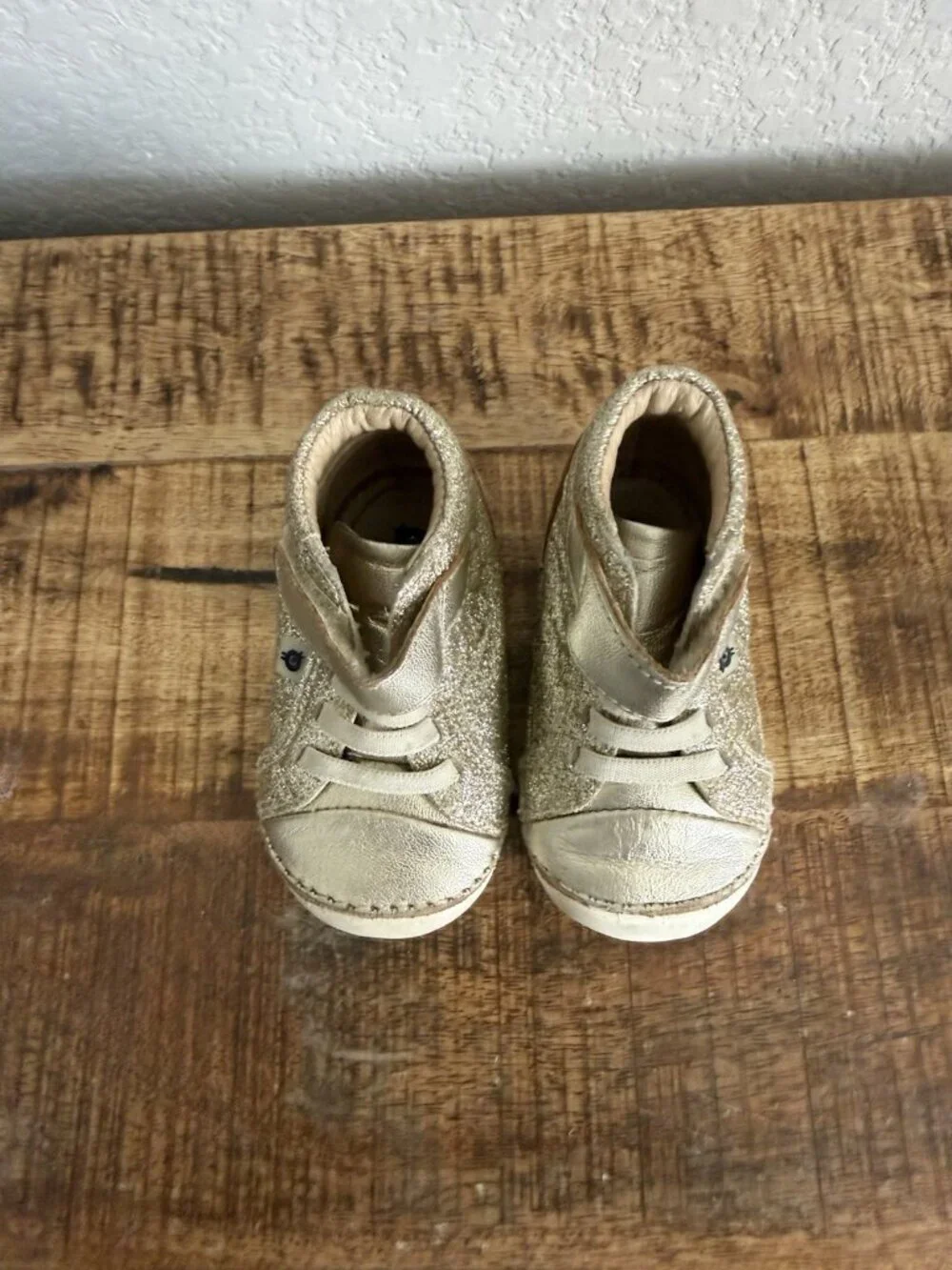 OLD SOLES Girls Shoes Ring Pave Gold Glam Glitter Kids Girls 6-9 Months Walking